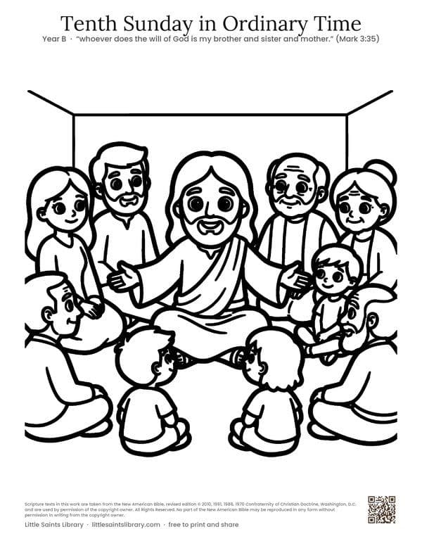 Tenth Sunday in Ordinary Time, coloring sheet preview