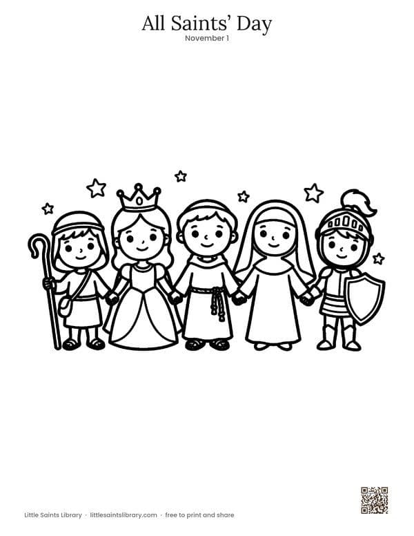 All Saints’ Day coloring sheet, preview