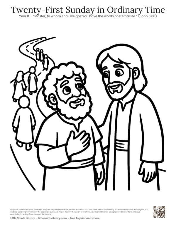 Twenty-First Sunday in Ordinary Time, coloring sheet preview