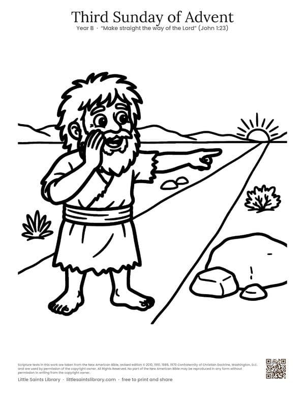 Third Sunday of Advent, coloring sheet preview