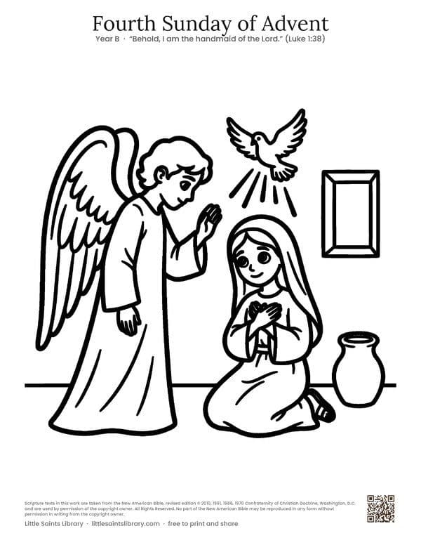 Fourth Sunday of Advent, coloring sheet preview