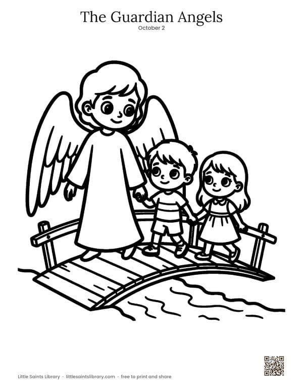 The Guardian Angels coloring sheet, preview