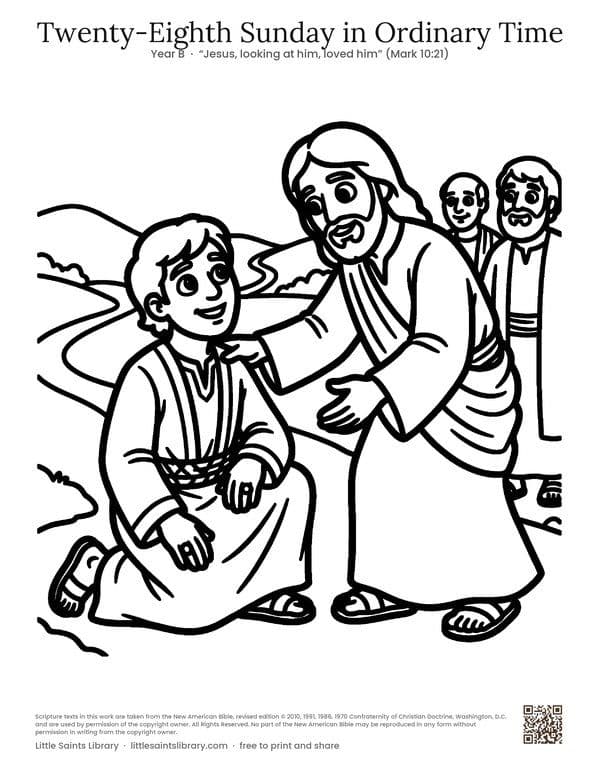 Twenty-Eighth Sunday in Ordinary Time, coloring sheet preview